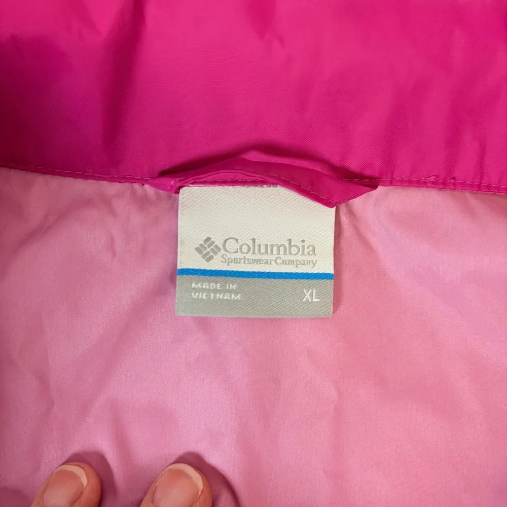 Columbia Pink Lightweight Jacket Stowaway Hood Zip Front Women’s XL - Picture 3 of 8
